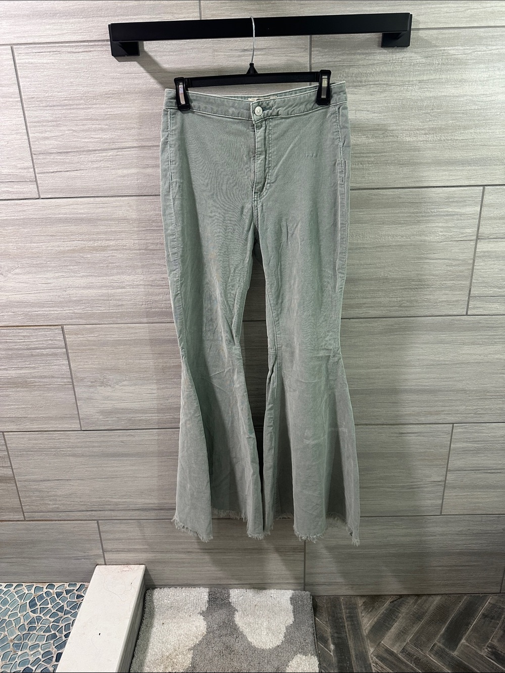Free People Corduroy Float On Flare Pants light green